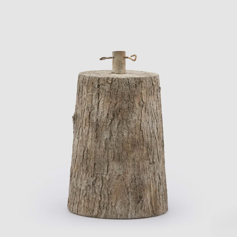 Base tronco per albero di Natale realizzato in modo realistico con effetto legno in resina