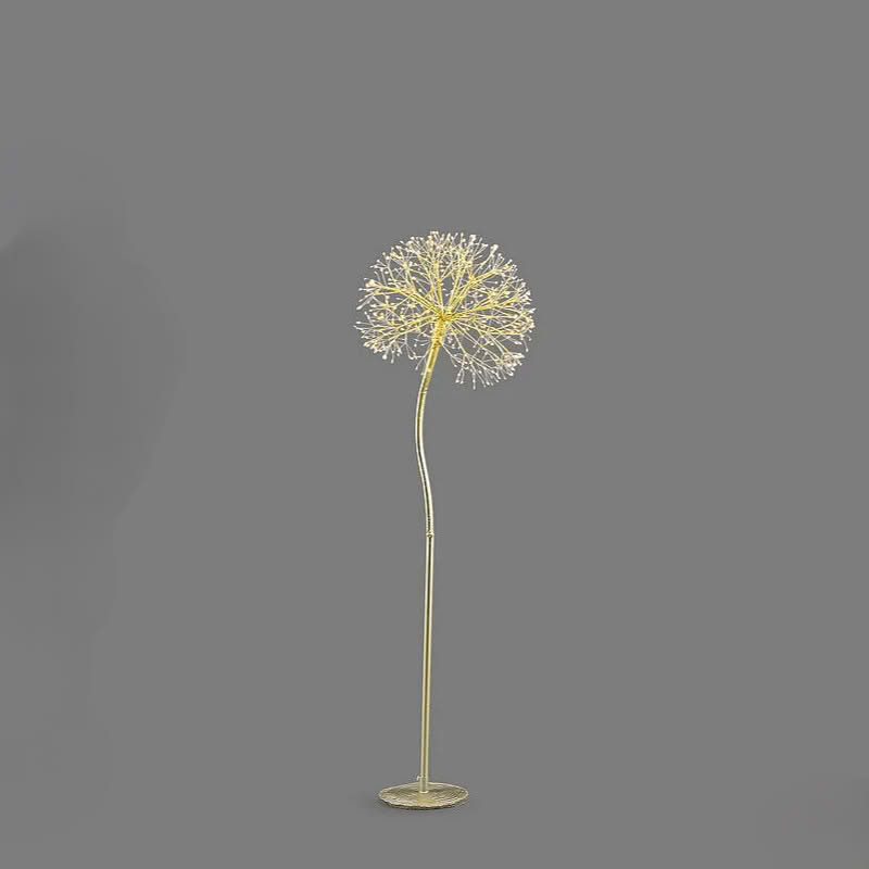 Lampada tarassaco oro con 576 microled a luce calda, alta 150 cm, IP44 (uso interno o esterno al coperto)