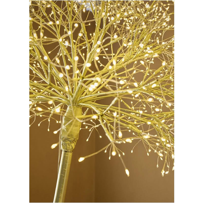Lampada tarassaco oro con 576 microled a luce calda, alta 150 cm, IP44 (uso interno o esterno al coperto)