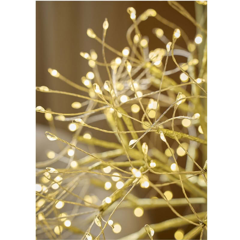 Lampada tarassaco oro con 576 microled a luce calda, alta 150 cm, IP44 (uso interno o esterno al coperto)