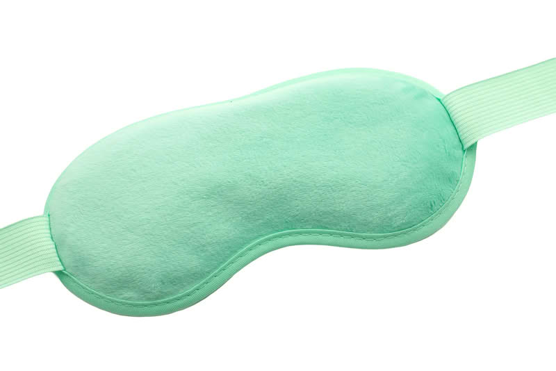 Maschera occhi gel verde con scritta “Fottuta emicrania”, regolabile ed utilizzabile calda, fredda o neutra