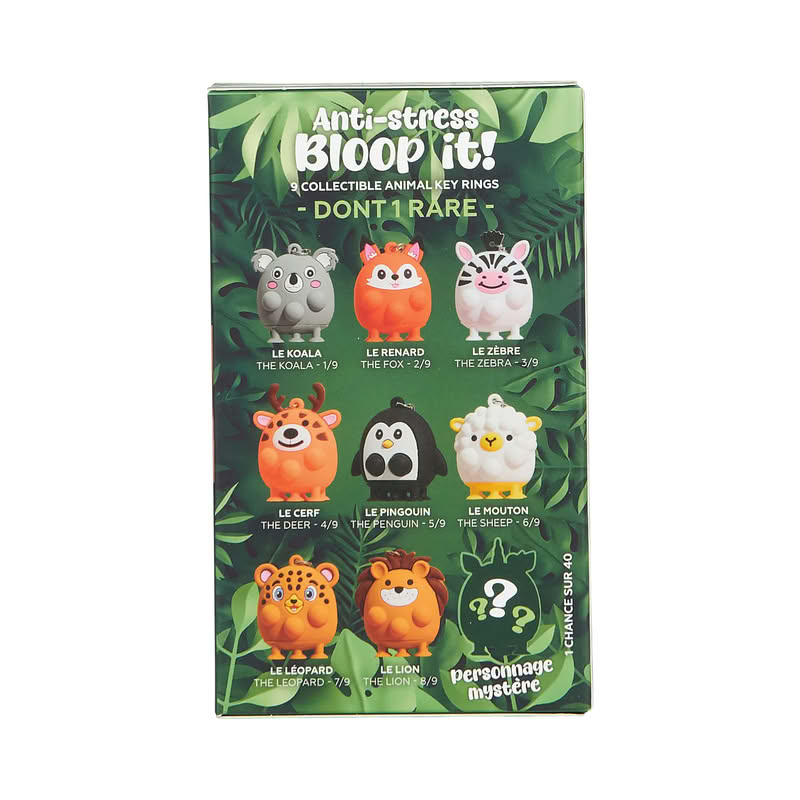 Portachiavi antistress a forma di animale assortito: koala, volpe, zebra, cervo, pinguino, pecora, leopardo, leone e unicorn