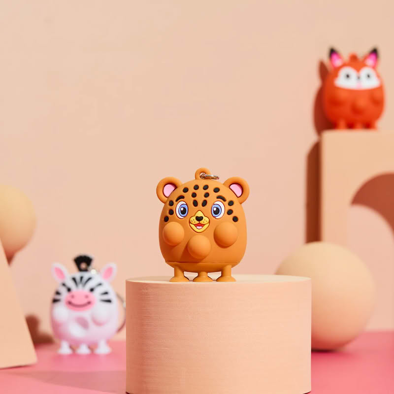 Portachiavi antistress a forma di animale assortito: koala, volpe, zebra, cervo, pinguino, pecora, leopardo, leone e unicorn