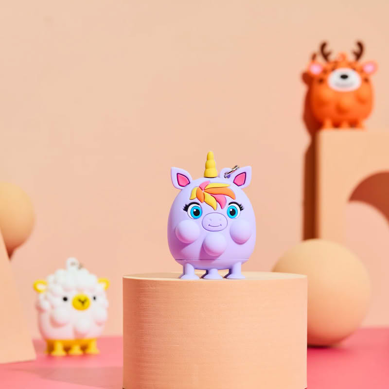 Portachiavi antistress a forma di animale assortito: koala, volpe, zebra, cervo, pinguino, pecora, leopardo, leone e unicorn