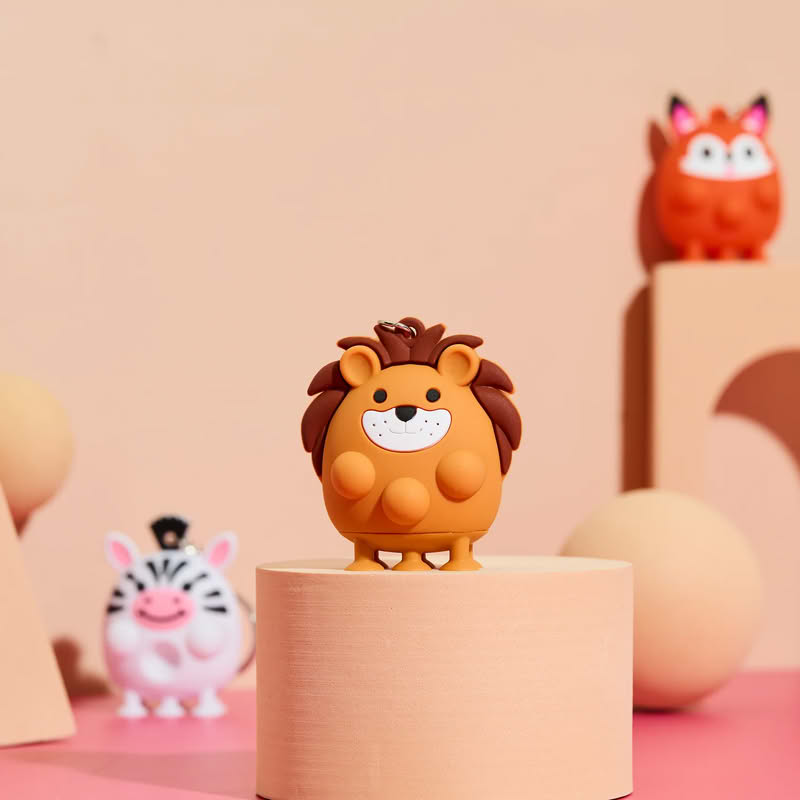 Portachiavi antistress a forma di animale assortito: koala, volpe, zebra, cervo, pinguino, pecora, leopardo, leone e unicorn