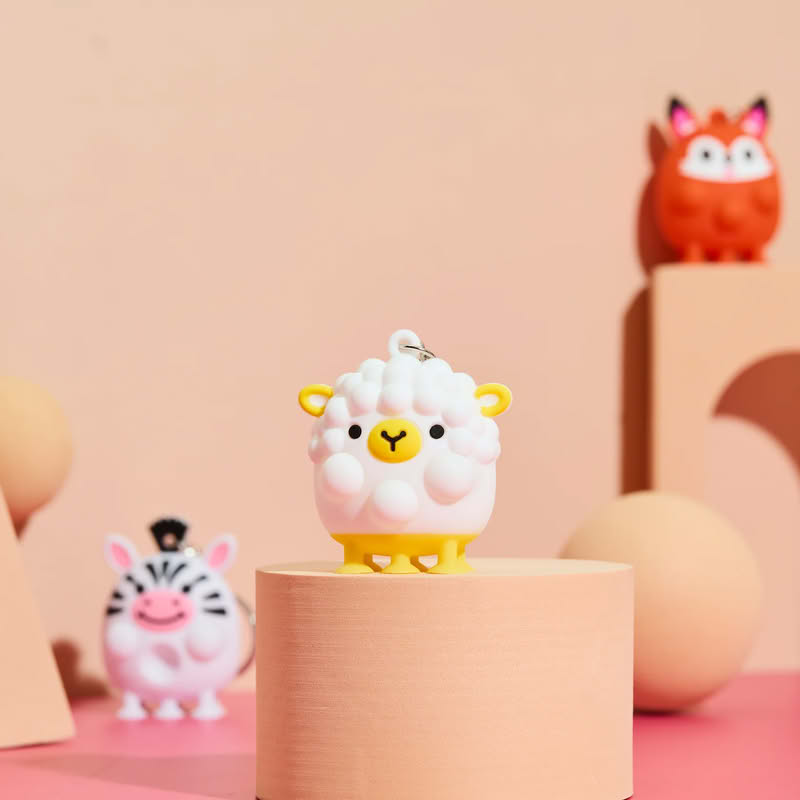 Portachiavi antistress a forma di animale assortito: koala, volpe, zebra, cervo, pinguino, pecora, leopardo, leone e unicorn