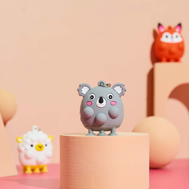 Portachiavi antistress a forma di animale assortito: koala, volpe, zebra, cervo, pinguino, pecora, leopardo, leone e unicorn