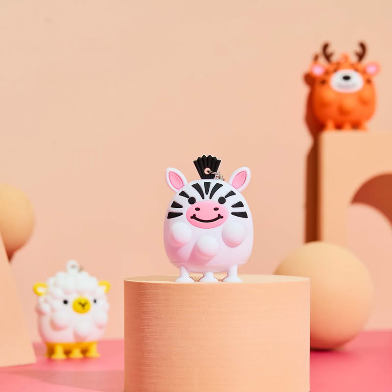 Portachiavi antistress a forma di animale assortito: koala, volpe, zebra, cervo, pinguino, pecora, leopardo, leone e unicorn