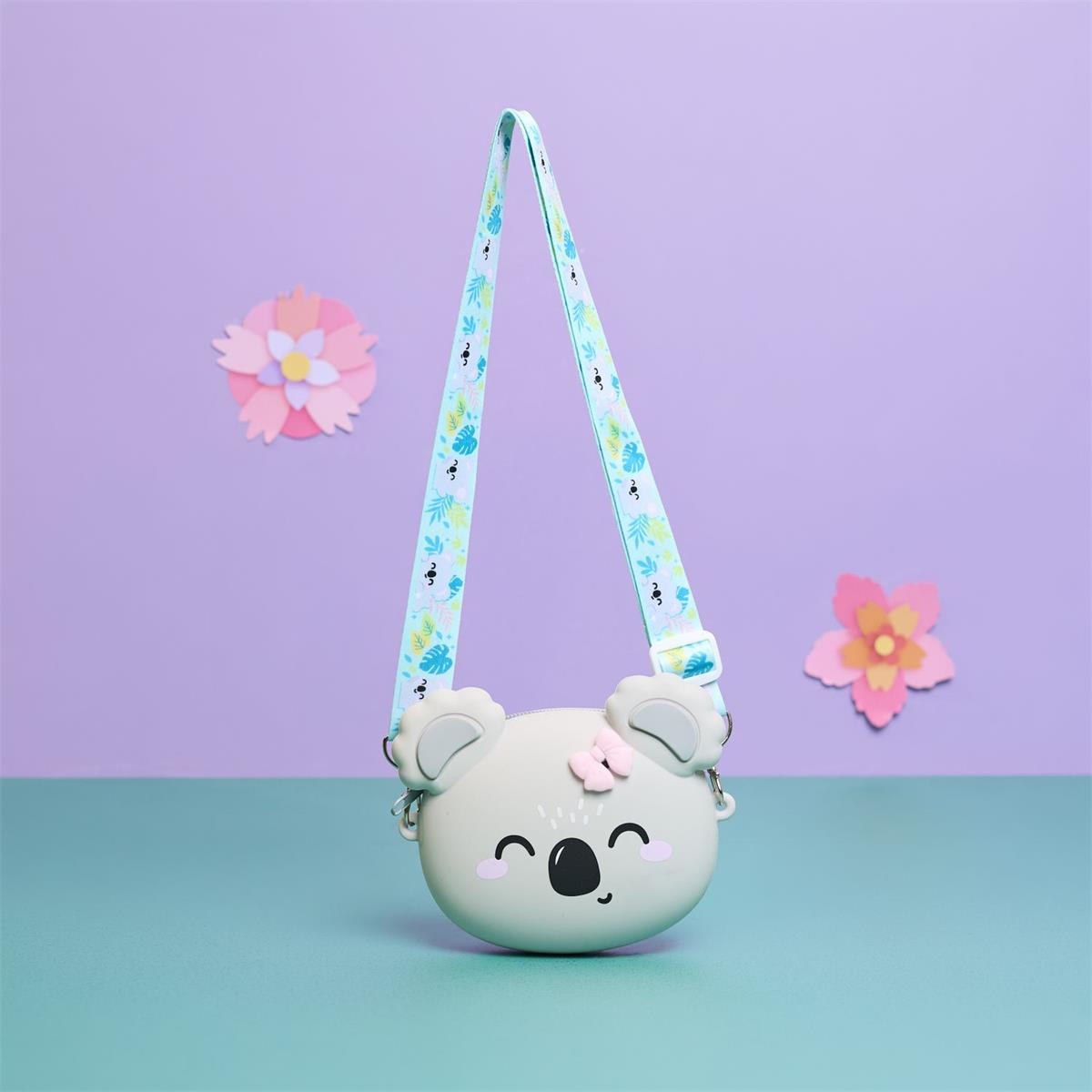 Mini borsa a tracolla per bambina a forma di animale carino assortito: koala, orsetto e panda
