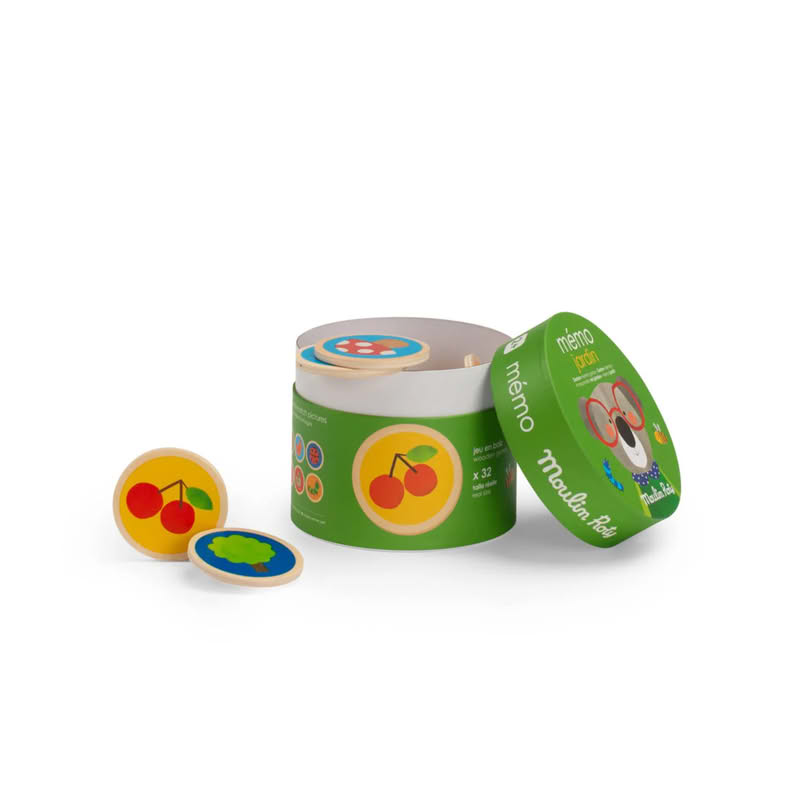 Gioco memory in legno a tema giardino per bambini a partire dai 2 anni