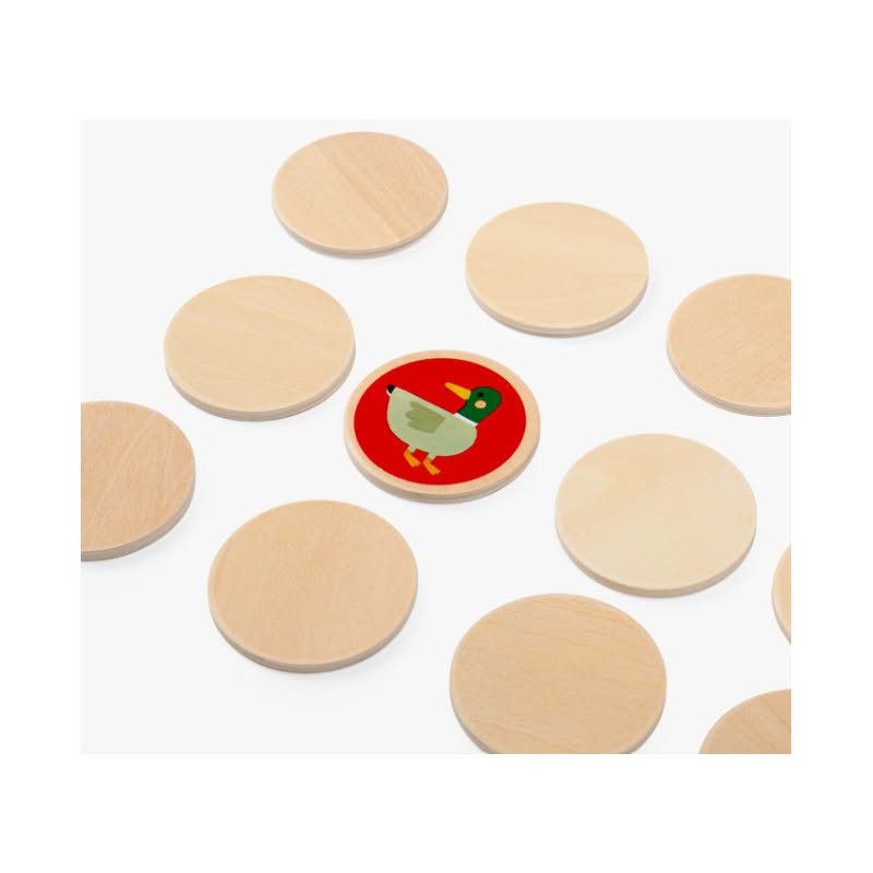 Gioco memory in legno a tema giardino per bambini a partire dai 2 anni