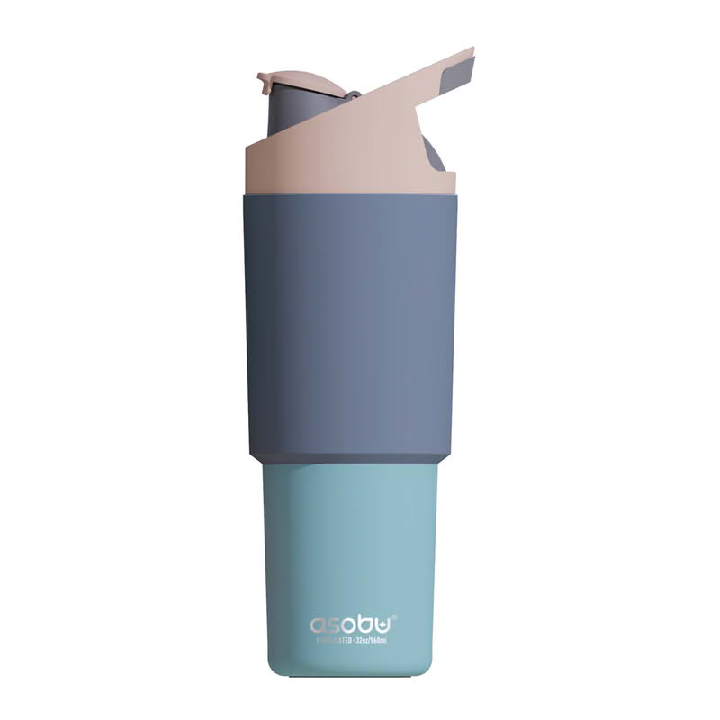 Borraccia termica blu, azzurra e tortora con cannuccia removibile da 960 ml